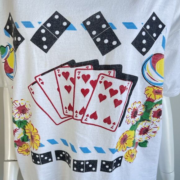 80's 90's Vintage Single Stitch Live Wire Retro Game Night Graphic T Shirt M/L - Picture 3 of 14